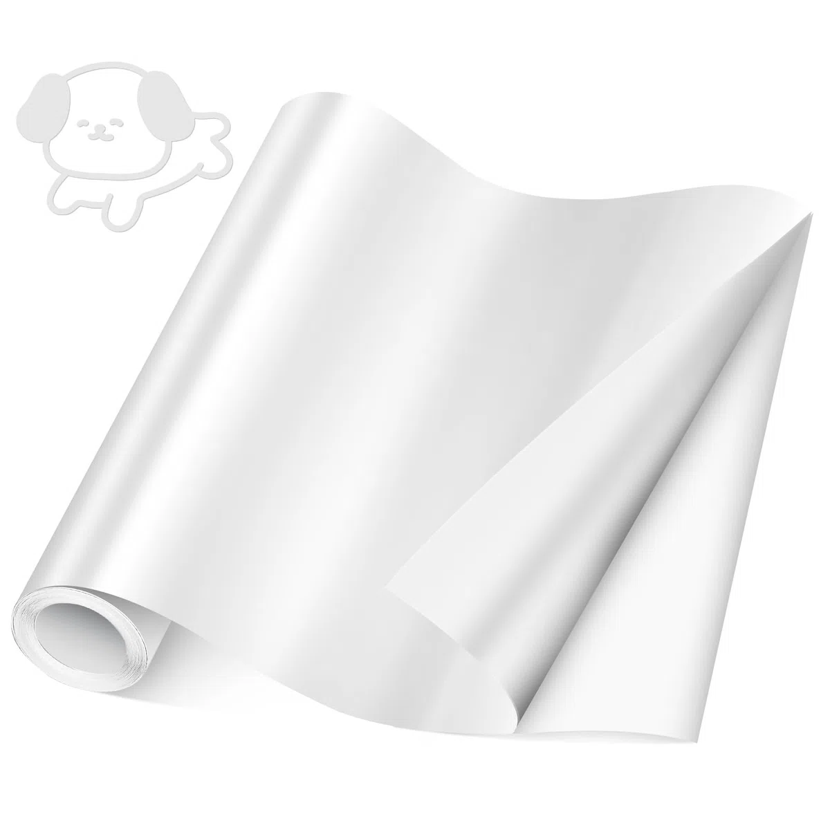 Romon Vinyle Adhésif Blanc Brillant, Vinyle Permanent 30.5 x 244cm Rouleau, Vynile Adhesif, Vinyl Permanent Vinyle Autocollant pour Tasses, Verre, Céramique, Cadeaux de Bricolage