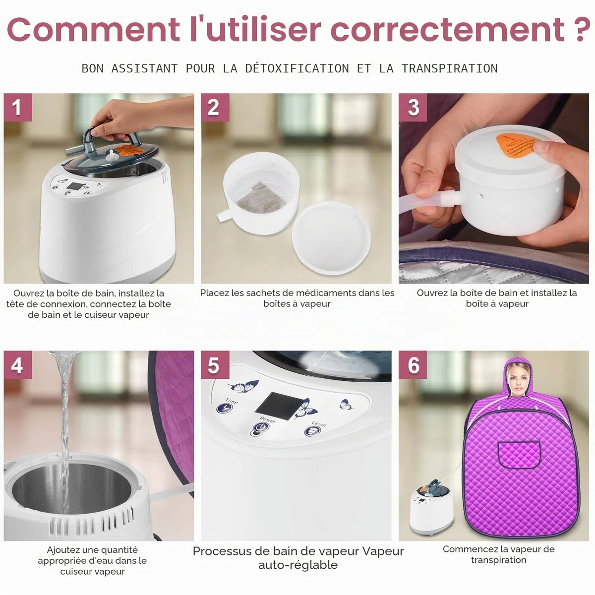 Sauna à Vapeur et Cabine, Tente de Sauna Portable Pliable avec Le Contrôleur de Température pour Bain de Sauna Détoxification Perspiration Thérapie Perdre du Poids