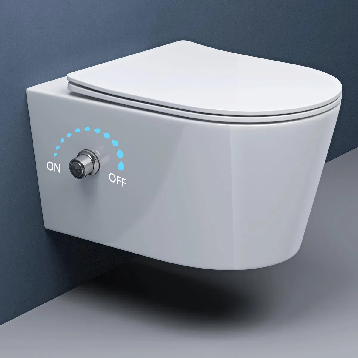 doporro WC Suspendu Blanc Cuvette Céramique avec Fonction de Bidet | Abattant Silencieux, avec Frein de Chute, Aachen601