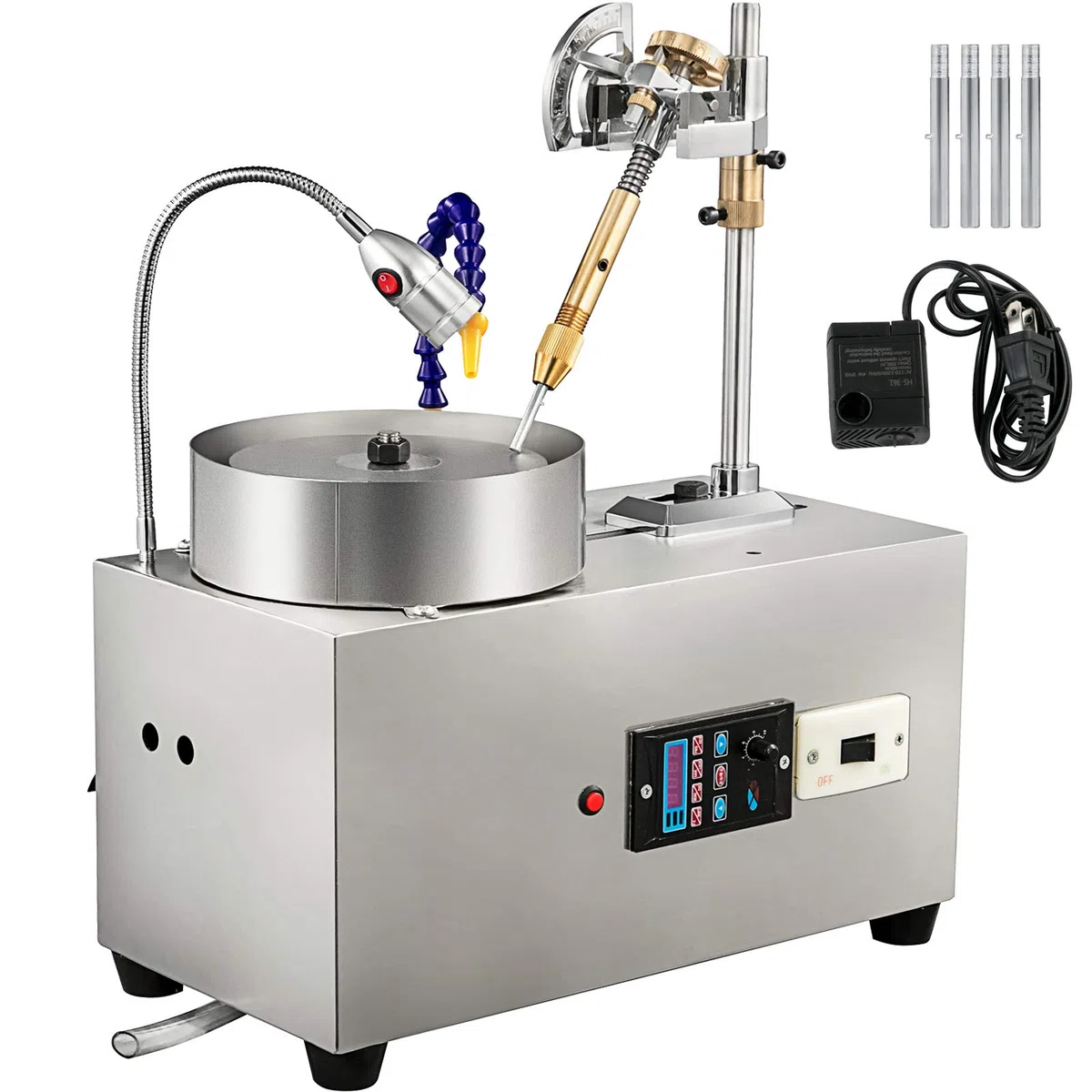 VEVOR Polisseuse Gemmes Machine de Polissage de Bijoux 2800RPM Machine de Polissage de Roche à Facettes Gemmes Machine de Polissage de Tampon Polisseuse de Roche