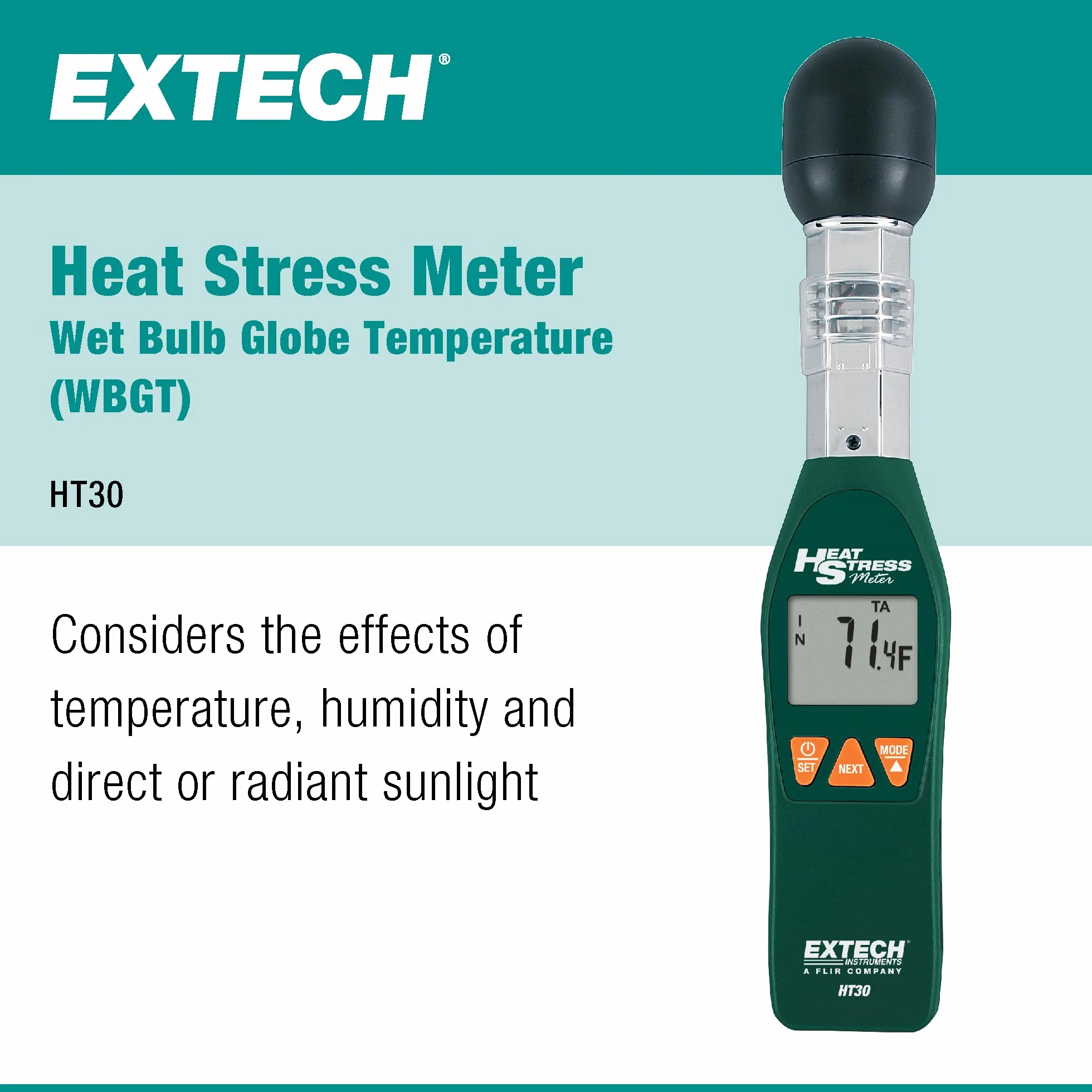 Extech HT30 Testeur De Contrainte Thermique WBGT