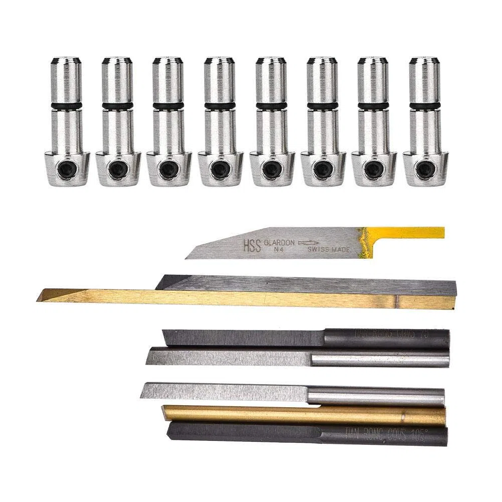 Kit de Bits de Coupe et Gravure, 8 Pièces Différentes Fonctions Machine à Impact Pneumatique en Métal, Ensemble de Fraise pour Sculpture, Coupe, Perçage - Outil de Bijoux