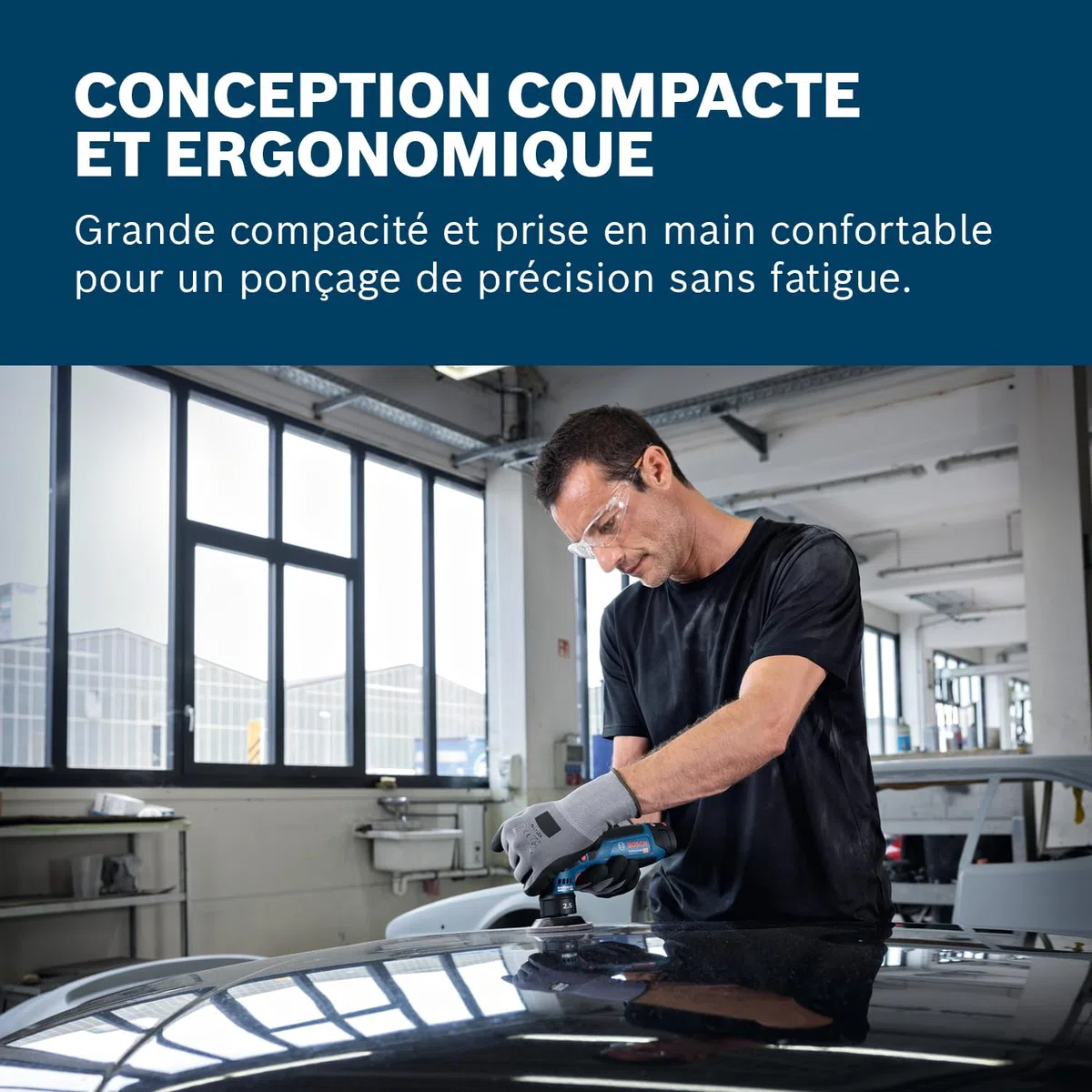 Bosch Professional 12V System Ponceuse excentrique sans fil GEX 12V-77 (inclus support plateau velcro monté de 77 mm, clé de serrage)