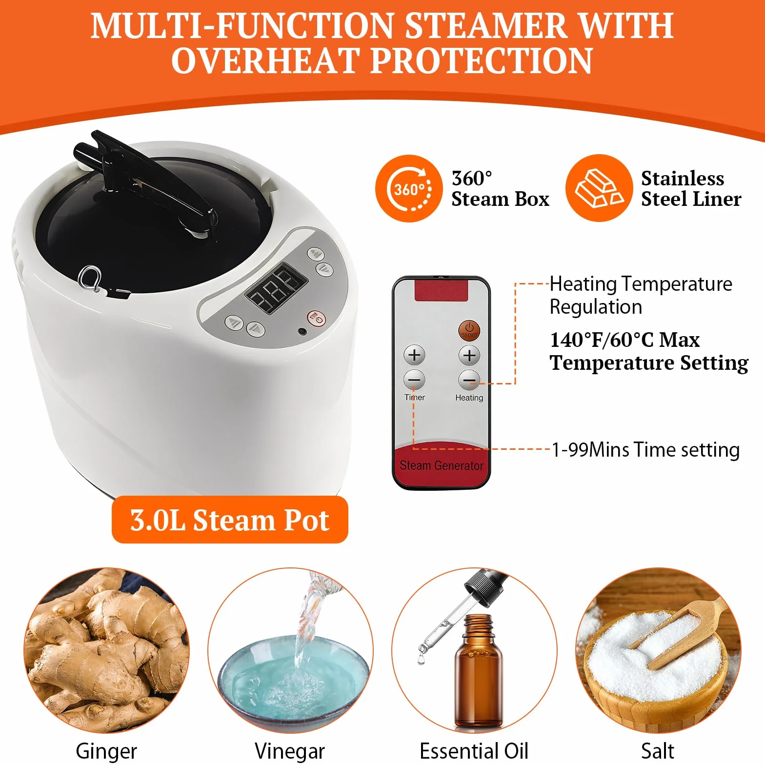 Sauna à Vapeur Portable, Sauna à Vapeur pour la Maison, Tente de Sauna Mobile, Cabine de Sauna Personnelle Pliable pour la Salle de Bain avec Générateur de Vapeur 3L, Sauna Portable avec Télécommande