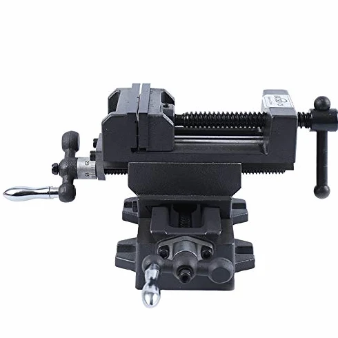KATSU Étau Croisé de Perceuse à Colonne 100mm, Industriel Robuste Pilier Banc Perceuse 2 Axes Mécanicien Cross Slide Étau Pince pour Atelier Fraiseuse Machines