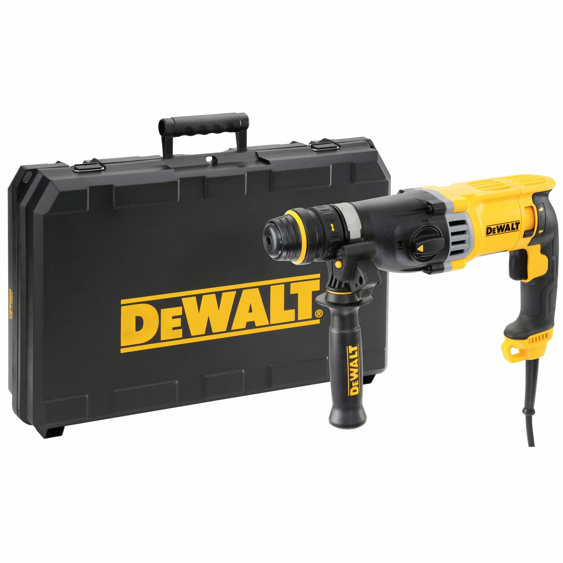 DEWALT - Perforateur SDS-PLUS 3J - Marteau Perforateur Puissant à 3 Modes avec Coffret de Transport - Cap. de perçage max. béton/métal/bois 26/13/30mm - Vitesse 0-1450tr/min - 900W 6 - D25144K-QS