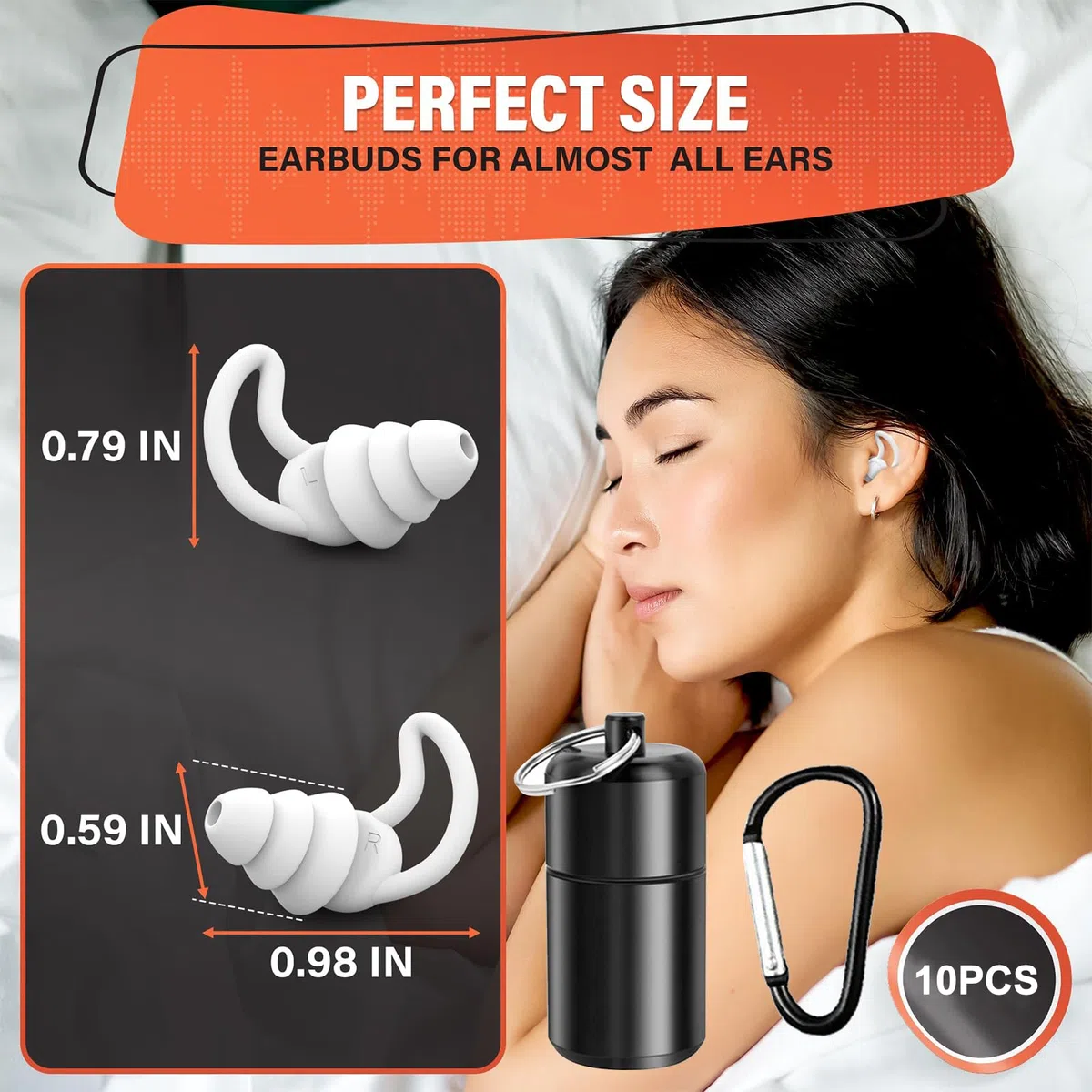 3 Paires Bouchon Oreille, Bouchon Anti Bruit Matériau en Silicone Souple, Bouchons D'oreilles pour Dormir Anti Bruit 38dB, Super Doux et Réutilisables, pour Concerts, Travailler, Voyager