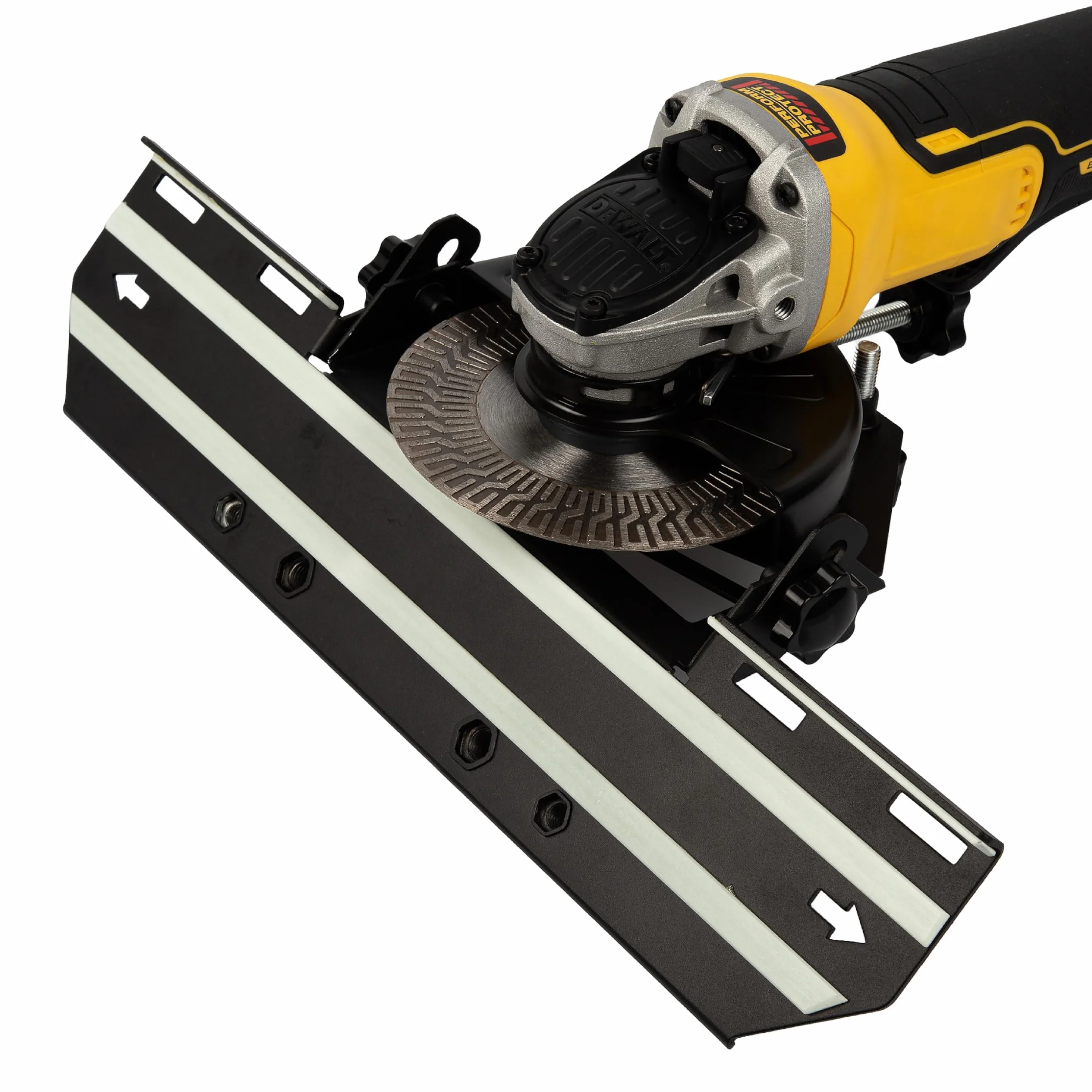 Specialist+ Kit de découpe de carreaux pour meuleuse d'angle - Coupe-carreaux manuel à 45 degrés et disque diamant de 125 mm, disque diamant ultra-mince pour carrelage, céramique, marbre