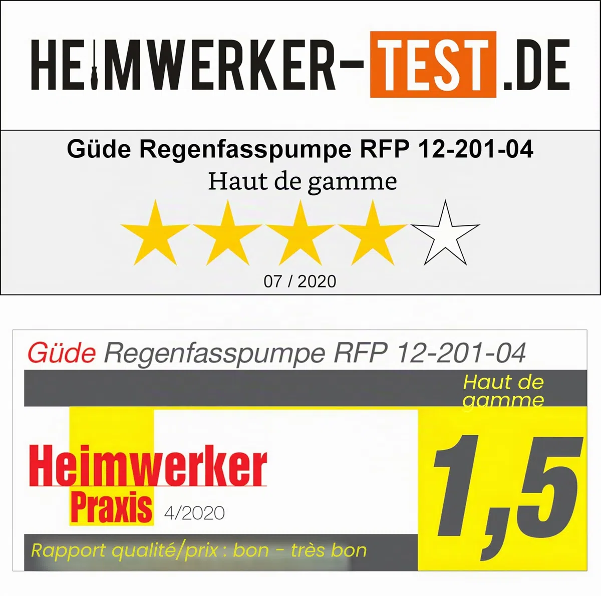 Güde Pompe pour fûts de pluie à batterie RFP 12-201-04 (12 V, 1500 l/h, hauteur de refoulement 11 m, granulométrie max 0,5 mm, robinet d'arrêt, réglage télescopique, batterie et chargeur inclus)