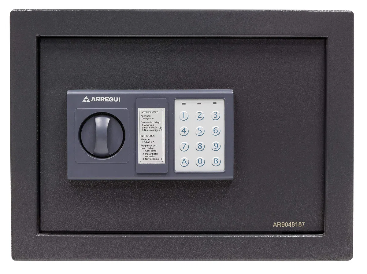 ARREGUI Class W25EB Coffre-Fort à Emmurer avec Serrure électronique, Clavier à Code Programmable, Coffre-Fort de Sécurité à Encastrer pour la Maison, avec Clé d'urgence, 28 x 38 x 25 cm, 17 L