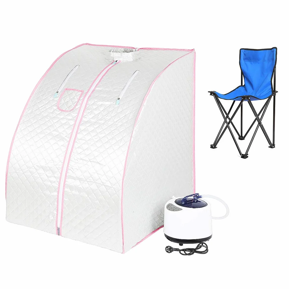 1000W Sauna à vapeur,Portable Home Sauna Infrarouge Spa Tente 98x70x80cm (Argent)