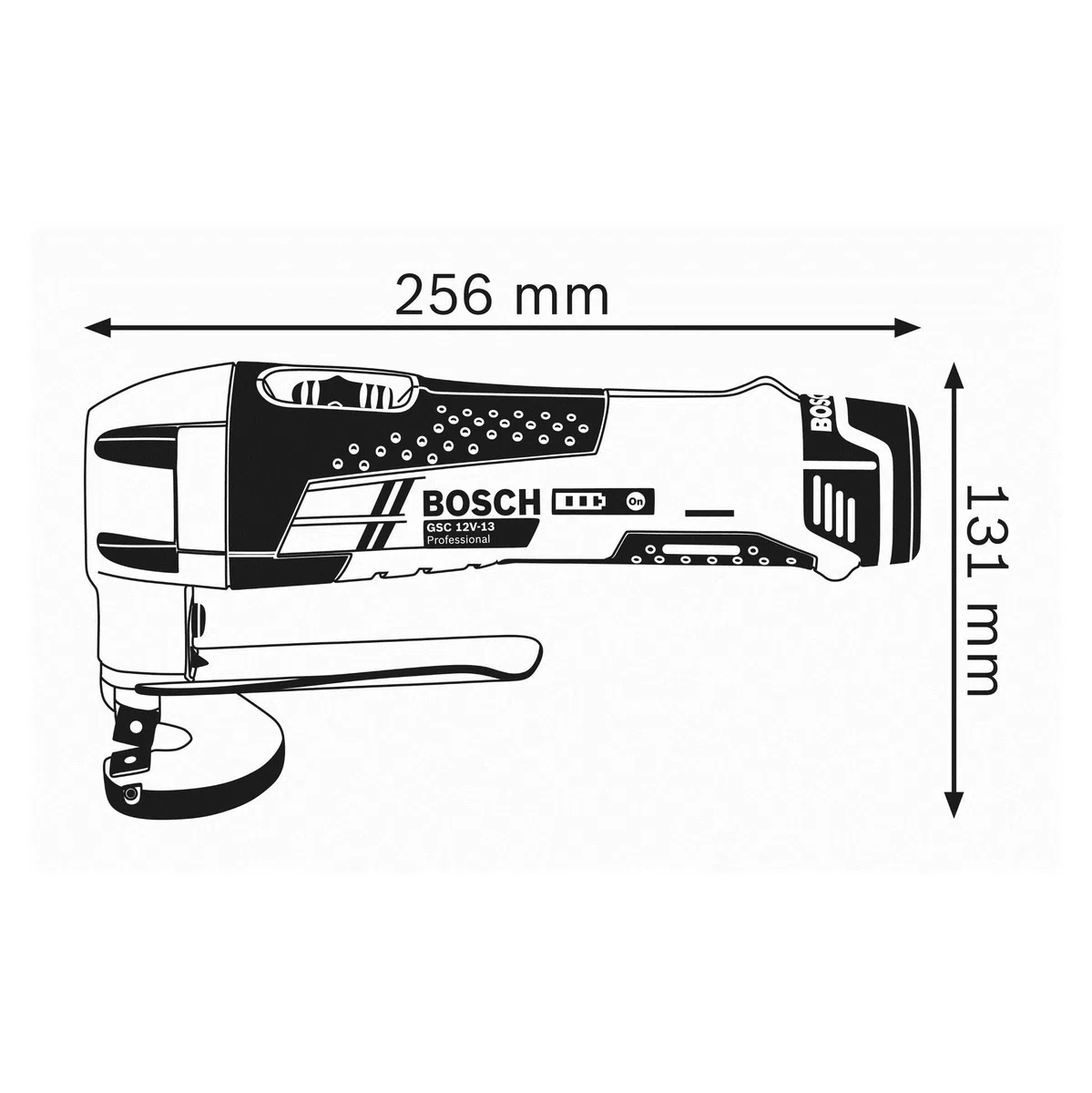 Bosch Professional 12V System cisaille à tôle sans-fil GSC 12V-13 (avec clé 6 pans, 1 lame supérieure et 1 lame inférieure pour cisaille à tôle, calage L-BOXX)