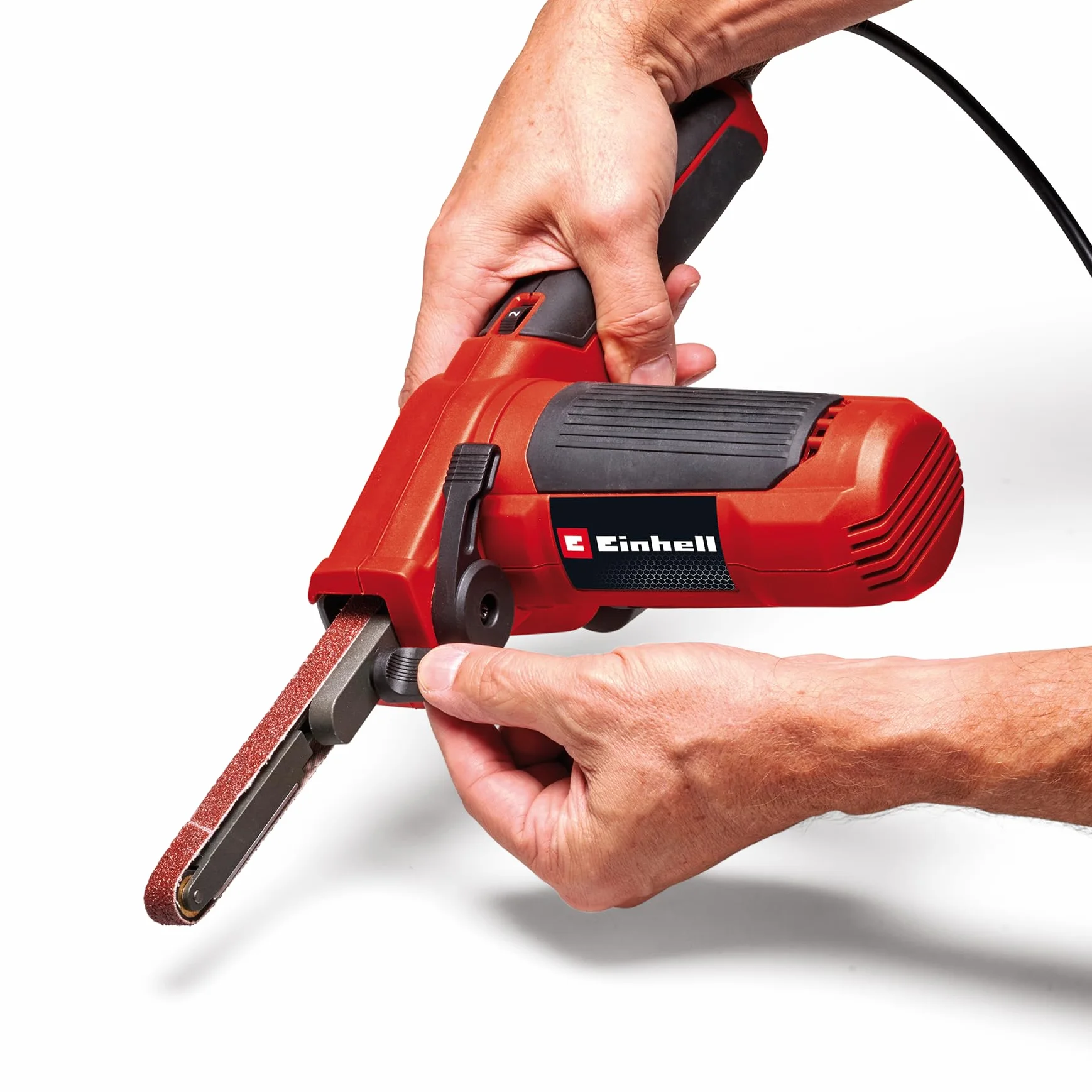 Einhell Lime à bande TC-BF 500 E (500 W, vitesse jusqu’à 1 700 m/min, fonction de marche continue, système d’aspiration des poussières intégré, variateur électronique, avec jeu de 6 bandes abrasives)