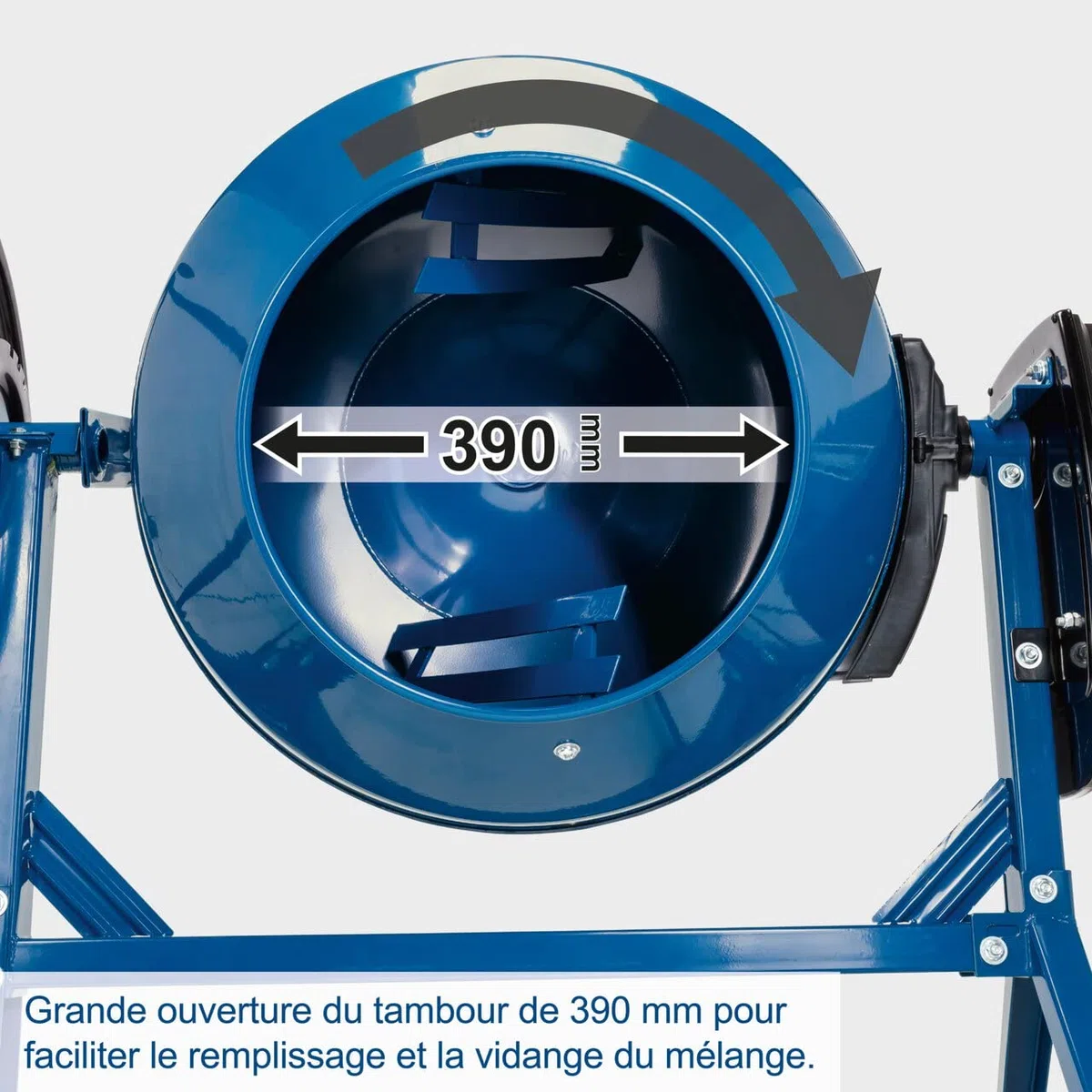 Scheppach Bétonnière MIX160 | Puissance 550 W | Tension 230 V | Capacité 160L | 29,5 tour/min
