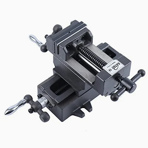 KATSU Étau Croisé de Perceuse à Colonne 100mm, Industriel Robuste Pilier Banc Perceuse 2 Axes Mécanicien Cross Slide Étau Pince pour Atelier Fraiseuse Machines