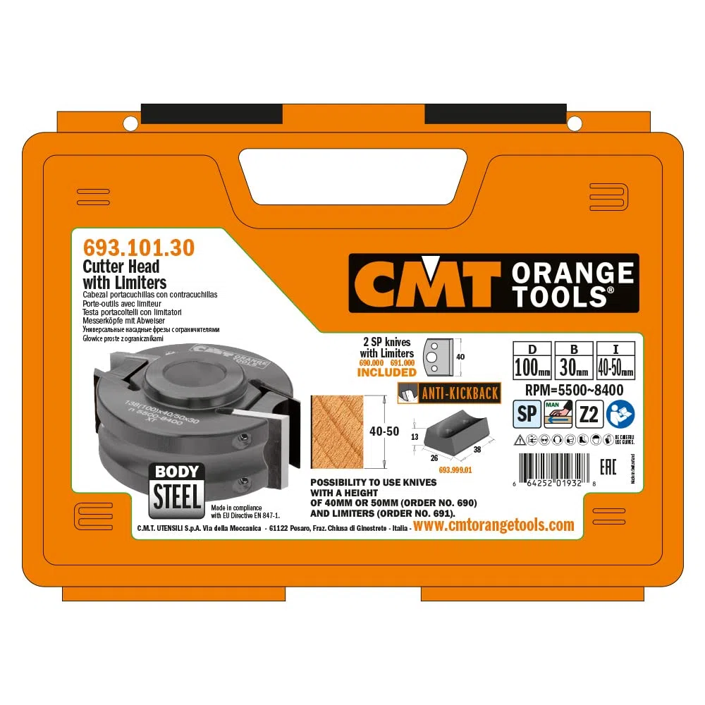 CMT 693.101.30 PORTE-OUTIL EN ACIER AVEC LIMITEURS D=100X40 F=30