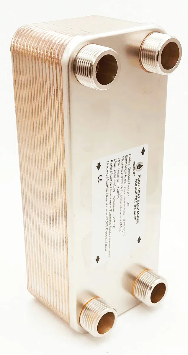 Échangeur de chaleur en acier inoxydable Nordic Tec Ba-32-30 30 plaques 175 kW 1"