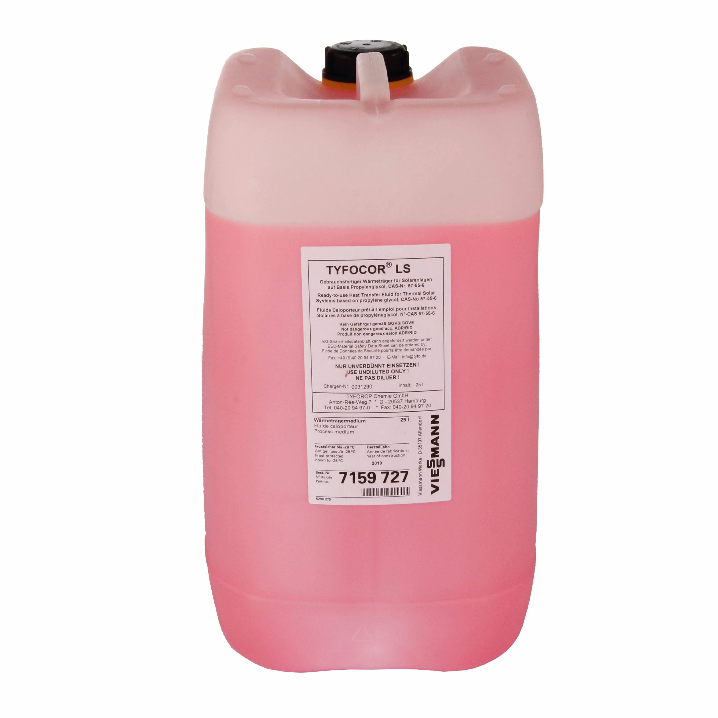 Viessmann 25 litres de liquide solaire Tyfocor LS -28°C liquide caloporteur