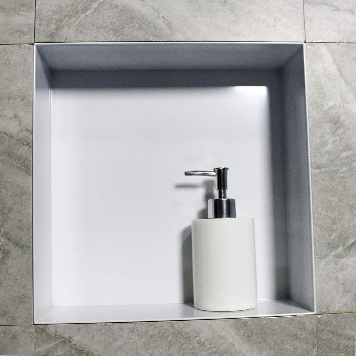 Bernstein - Niche Murale Douche Blanche 30x30x10cm Acier Inoxydable étagère encastrée Salle de Bain, Anti-Rouille, étanche, Installation Facile - BS303010