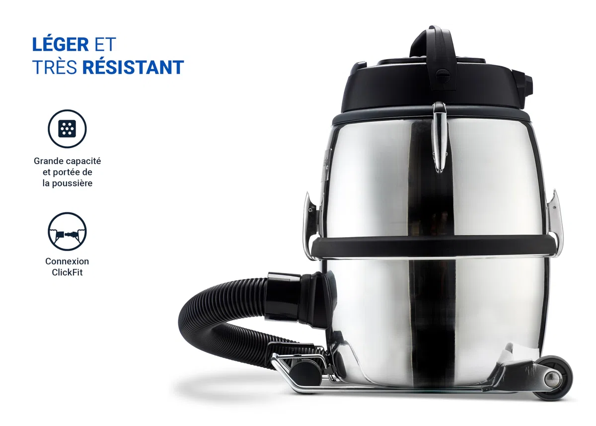 Nilfisk GM80 C Aspirateur pour Sols et Tapis - Aspirateur Traîneau Puissant et Léger - 6,5L (780 W), Argent