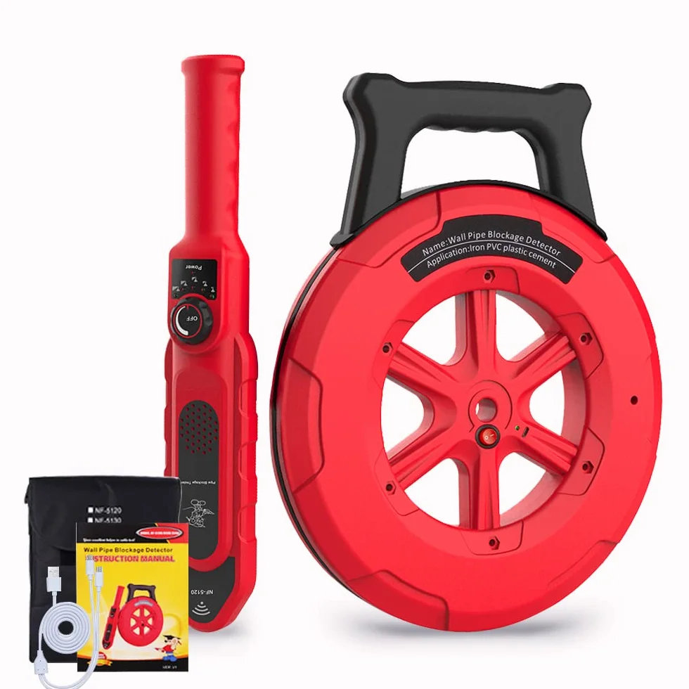 Pipe Blockage Detector, Water Pipe Locator Underground Diagnostic-Tool Wall Scanner Pipeline Blocking Clogging Scanner Plumbers Instrument For Metal PVC Water Pipes (20M)