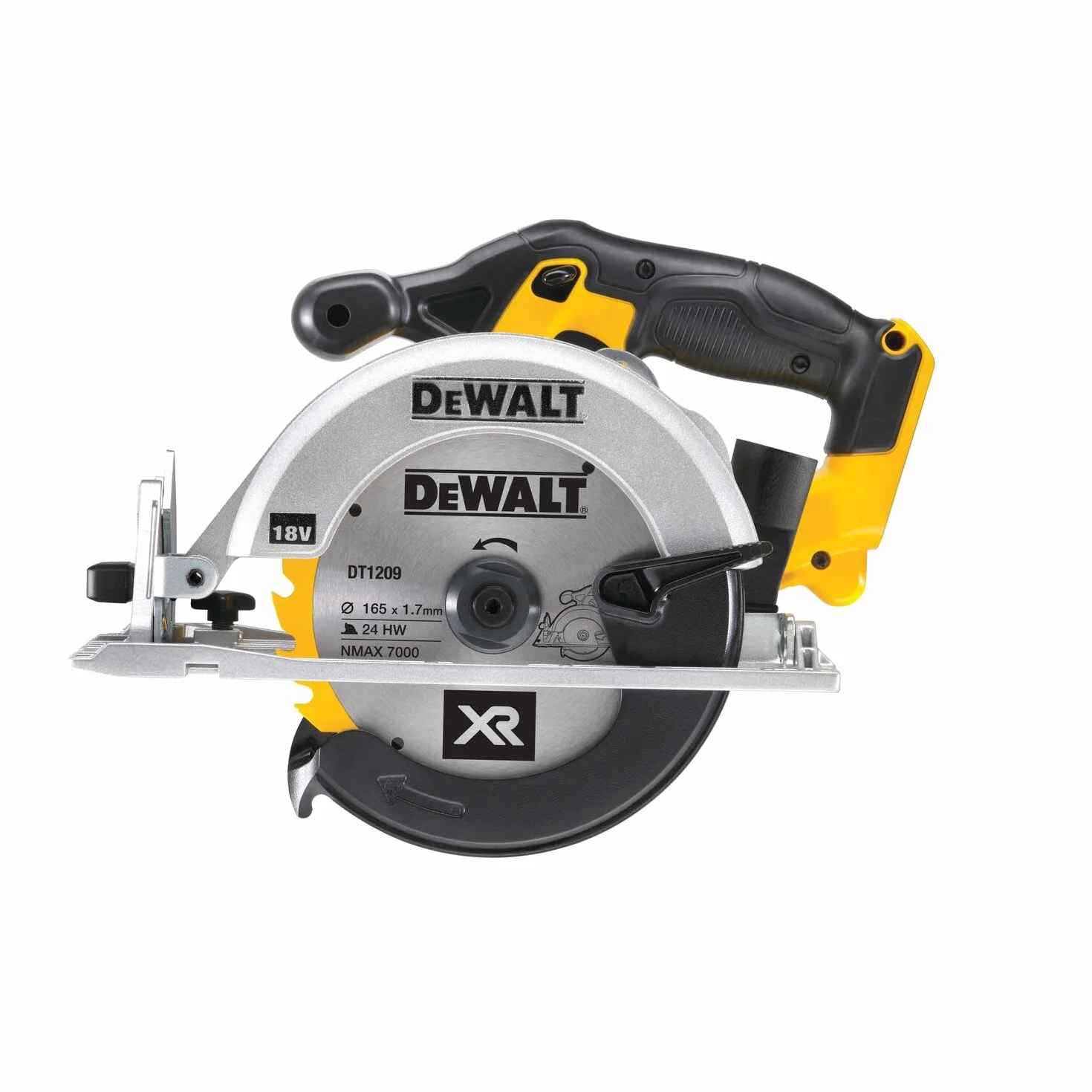 DeWalt DCS 391 N 18 V XR Li-Ion Scie circulaire sans fil - lame de 165 mm - sans Batterie ni Chargeur