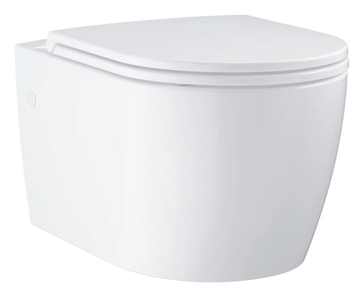 GROHE Start Round Ceramic Ensemble WC suspendu en céramique pour réservoir de chasse encastré (Avec frein de chute, sortie horizontale, volume de chasse 3/5 L), Blanc Alpin, 103848SH00