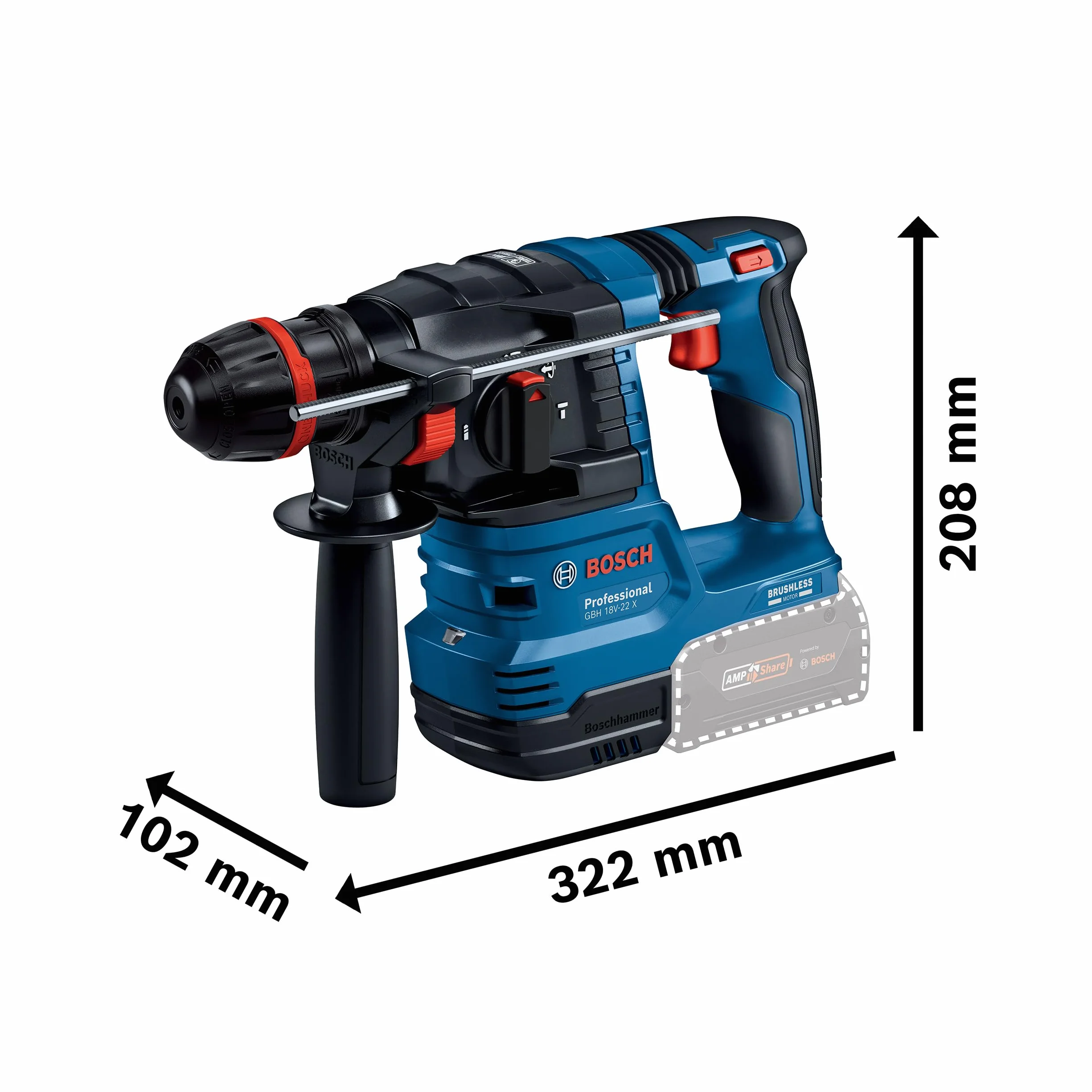Bosch Professional 18V System perforateur sans-fil GBH 18V-22 X (avec L-BOXX-136)