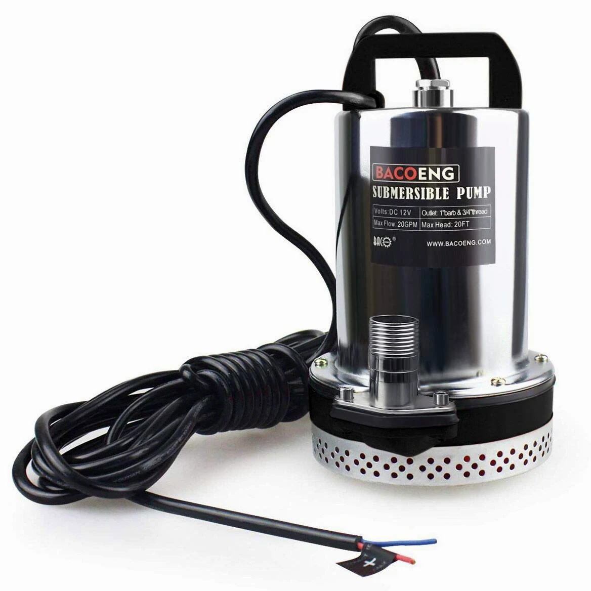 BACOENG Pompe à Eau DC 12V Pompe Immergée Solaire pour Piscine Étang Arrosage